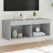 Comodă TV cu lumini LED, gri beton, 80x30x30 cm - WALTI WALTI