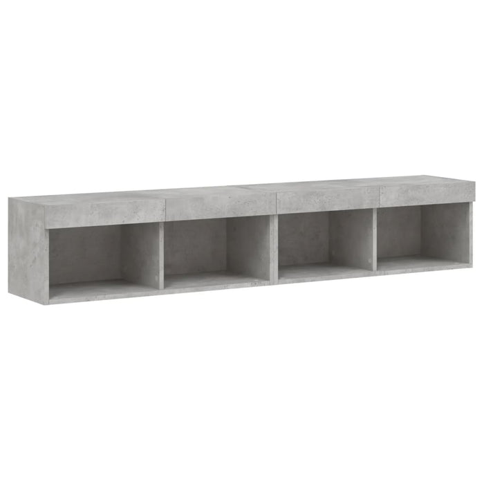 Comode TV cu lumini LED, 2 buc., gri beton, 80x30x30 cm - WALTI WALTI
