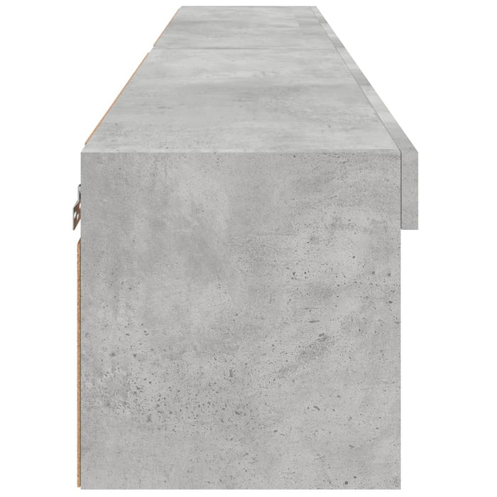 Comode TV cu lumini LED, 2 buc., gri beton, 80x30x30 cm - WALTI WALTI