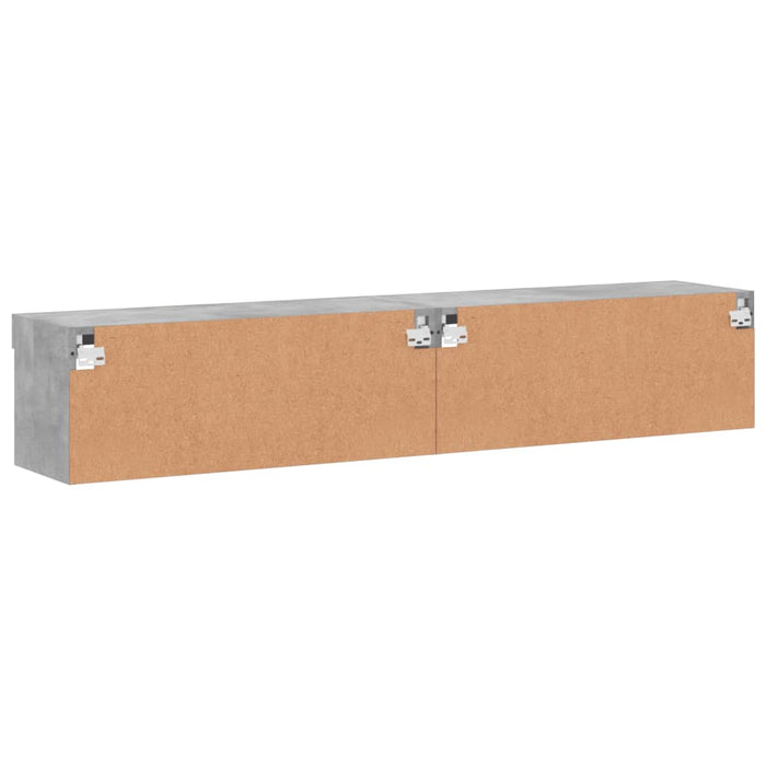 Comode TV cu lumini LED, 2 buc., gri beton, 80x30x30 cm - WALTI WALTI