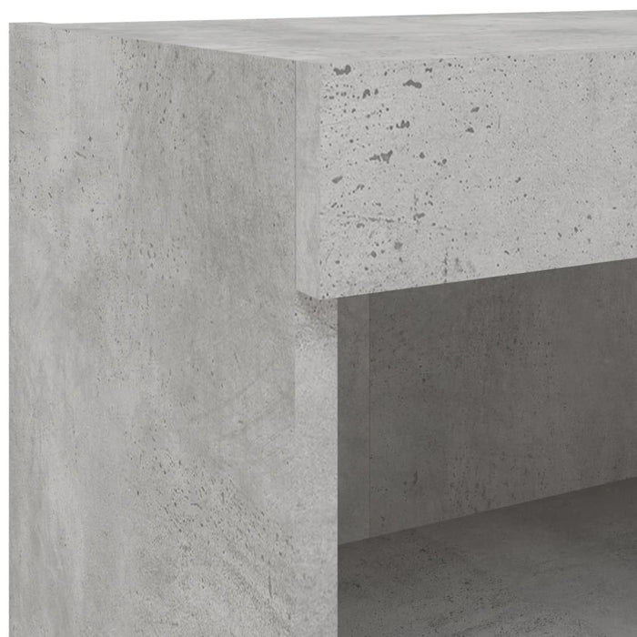 Comode TV cu lumini LED, 2 buc., gri beton, 80x30x30 cm - WALTI WALTI