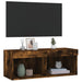 Comodă TV cu lumini LED, stejar fumuriu, 80x30x30 cm - WALTI WALTI