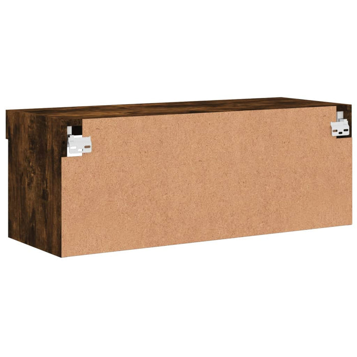 Comodă TV cu lumini LED, stejar fumuriu, 80x30x30 cm - WALTI WALTI
