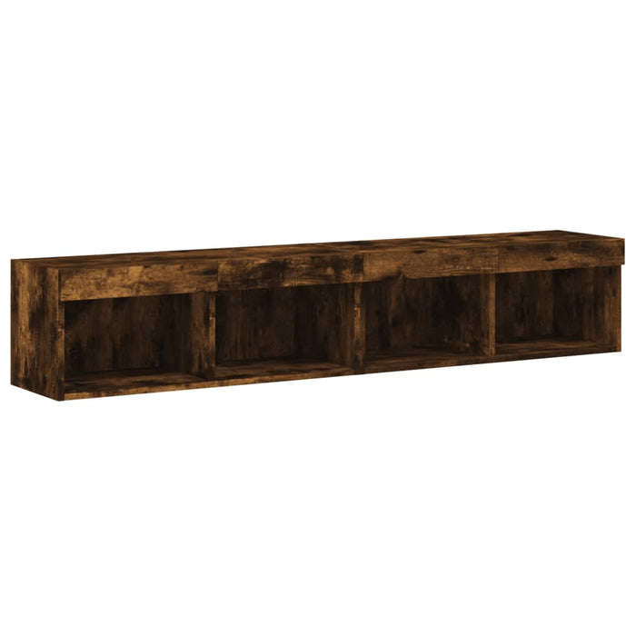 Comode TV cu lumini LED, stejar fumuriu, 80x30x30 cm WALTI
