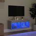 Comodă TV cu lumini LED, gri sonoma, 80x30x30 cm - WALTI WALTI