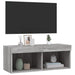 Comodă TV cu lumini LED, gri sonoma, 80x30x30 cm - WALTI WALTI