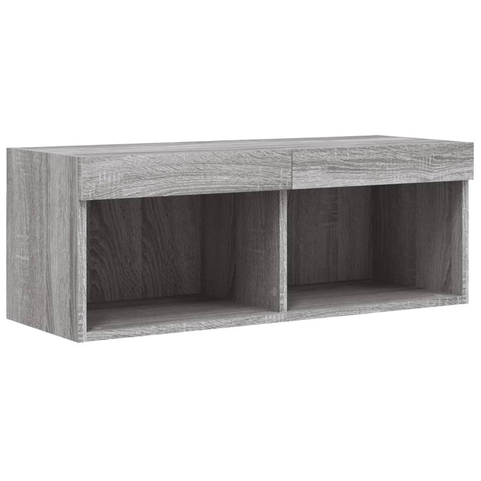 Comodă TV cu lumini LED, gri sonoma, 80x30x30 cm - WALTI WALTI