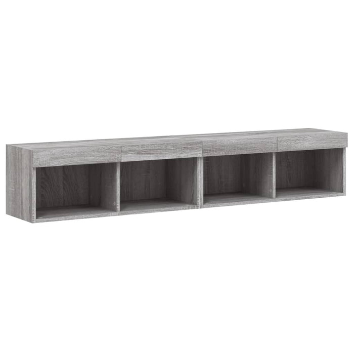 Comode TV cu lumini LED, 2 buc., gri sonoma, 80x30x30 cm WALTI