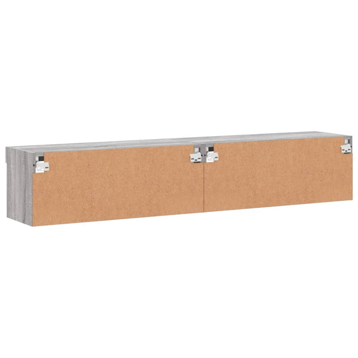 Comode TV cu lumini LED, 2 buc., gri sonoma, 80x30x30 cm WALTI