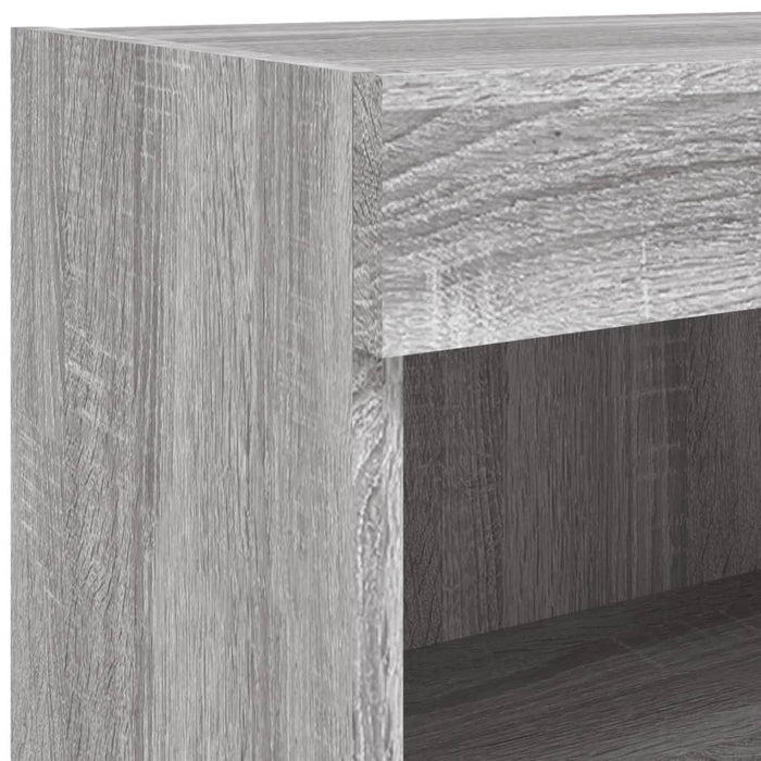 Comode TV cu lumini LED, 2 buc., gri sonoma, 80x30x30 cm WALTI