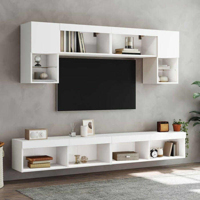 Comodă TV cu lumini LED, alb, 100x30x30 cm - WALTI WALTI