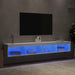 Comode TV cu lumini LED, 2 buc., alb, 100x30x30 cm - WALTI WALTI