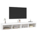 Comode TV cu lumini LED, 2 buc., alb, 100x30x30 cm - WALTI WALTI