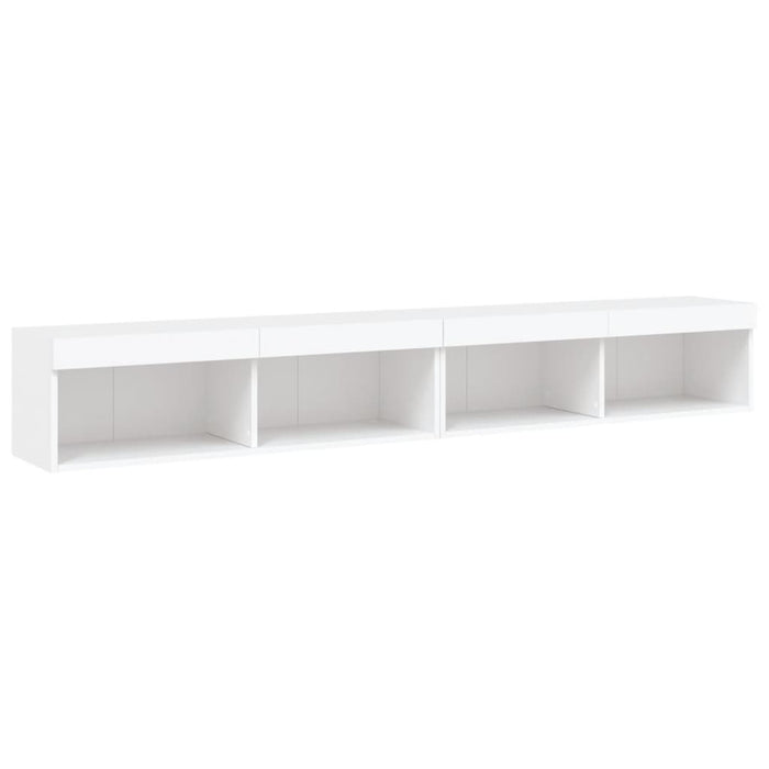 Comode TV cu lumini LED, 2 buc., alb, 100x30x30 cm - WALTI WALTI