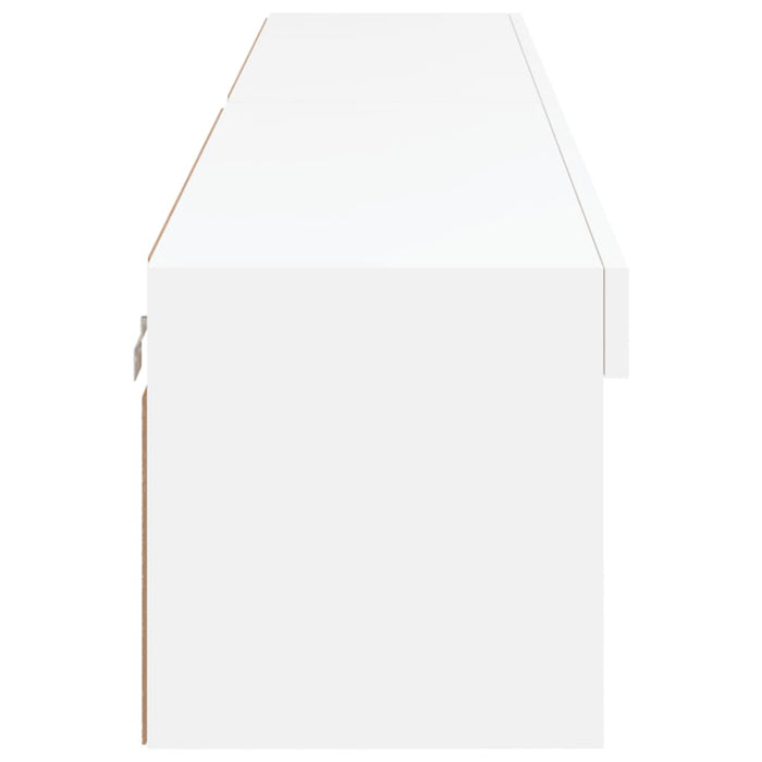 Comode TV cu lumini LED, 2 buc., alb, 100x30x30 cm - WALTI WALTI
