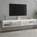 Comode TV cu lumini LED, 2 buc., alb, 100x30x30 cm - WALTI WALTI