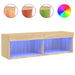 Comodă TV cu lumini LED, stejar sonoma, 100x30x30 cm - WALTI WALTI