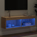 Comodă TV cu lumini LED, stejar sonoma, 100x30x30 cm - WALTI WALTI