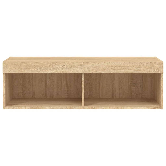 Comodă TV cu lumini LED, stejar sonoma, 100x30x30 cm - WALTI WALTI