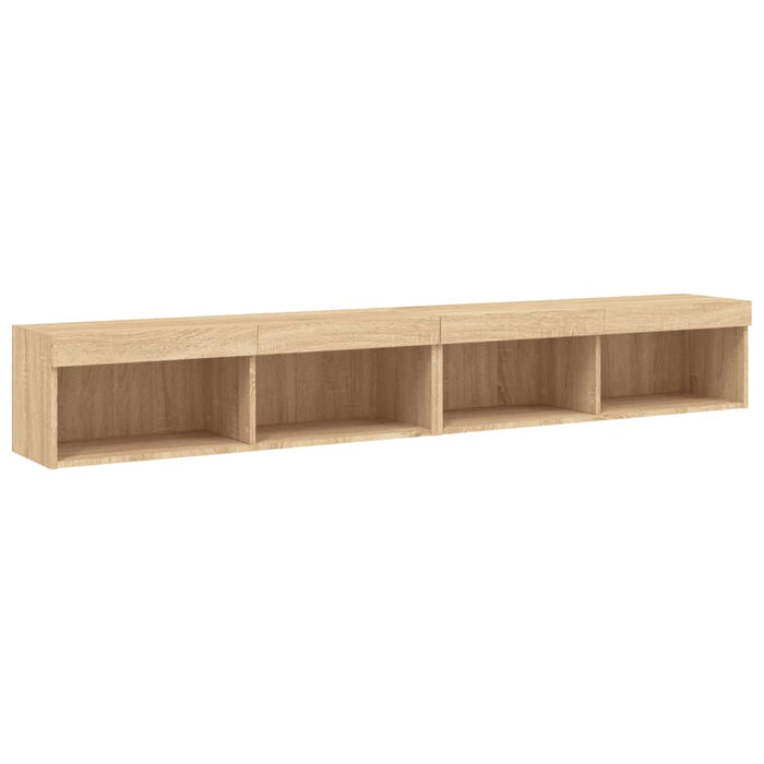 Comode TV cu lumini LED, 2 buc., stejar sonoma, 100x30x30 cm - WALTI WALTI