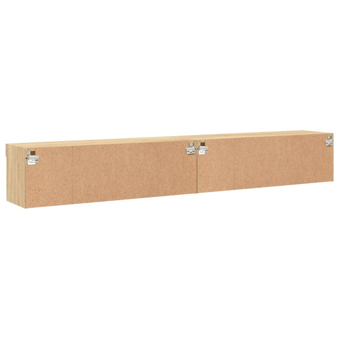 Comode TV cu lumini LED, 2 buc., stejar sonoma, 100x30x30 cm - WALTI WALTI