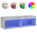 Comodă TV cu lumini LED, gri beton, 100x30x30 cm - WALTI WALTI