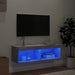 Comodă TV cu lumini LED, gri beton, 100x30x30 cm - WALTI WALTI