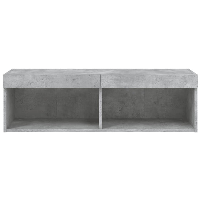 Comodă TV cu lumini LED, gri beton, 100x30x30 cm - WALTI WALTI