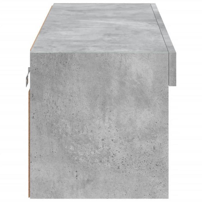 Comodă TV cu lumini LED, gri beton, 100x30x30 cm - WALTI WALTI