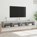 Comode TV cu lumini LED, 2 buc., gri beton, 100x30x30 cm - WALTI WALTI