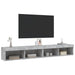 Comode TV cu lumini LED, 2 buc., gri beton, 100x30x30 cm - WALTI WALTI
