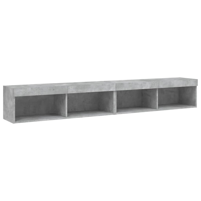 Comode TV cu lumini LED, 2 buc., gri beton, 100x30x30 cm - WALTI WALTI