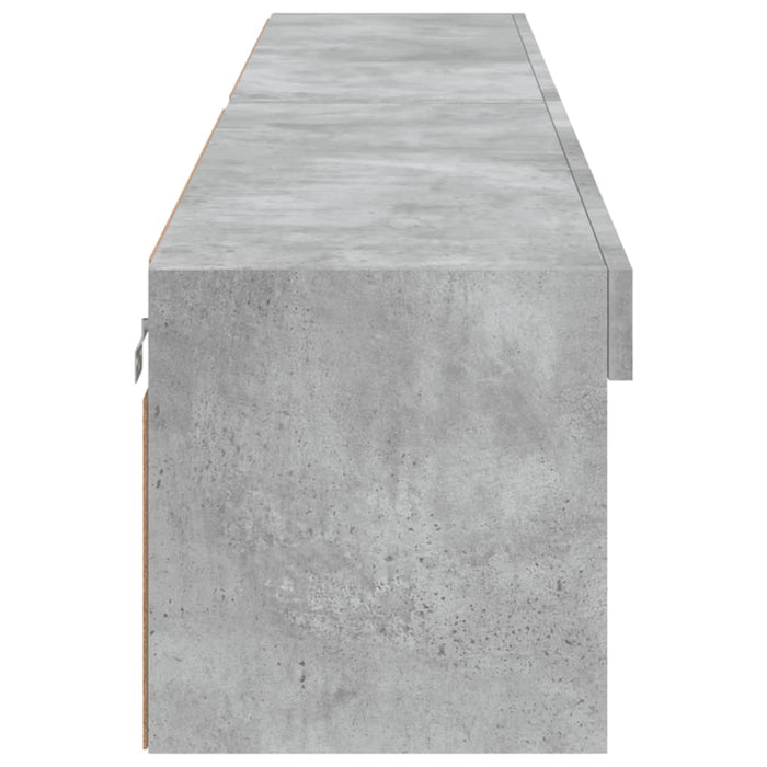 Comode TV cu lumini LED, 2 buc., gri beton, 100x30x30 cm - WALTI WALTI