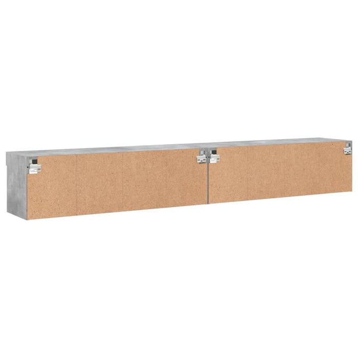 Comode TV cu lumini LED, 2 buc., gri beton, 100x30x30 cm - WALTI WALTI