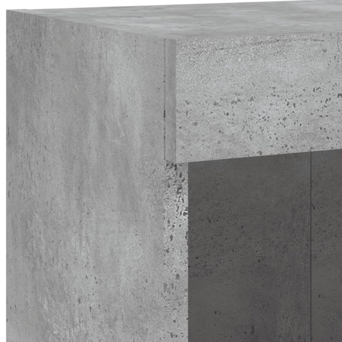 Comode TV cu lumini LED, 2 buc., gri beton, 100x30x30 cm - WALTI WALTI