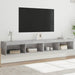Comode TV cu lumini LED, 2 buc., gri beton, 100x30x30 cm - WALTI WALTI