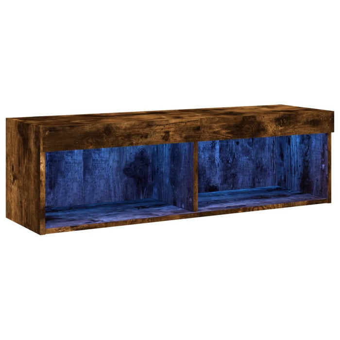 Comodă TV cu lumini LED, stejar fumuriu, 100x30x30 cm - WALTI WALTI