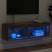 Comodă TV cu lumini LED, stejar fumuriu, 100x30x30 cm - WALTI WALTI