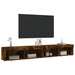 Comode TV cu lumini LED, 2 buc., stejar fumuriu, 100x30x30 cm - WALTI WALTI