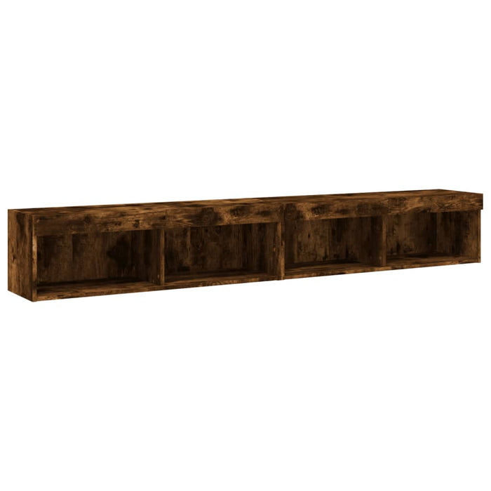 Comode TV cu lumini LED, 2 buc., stejar fumuriu, 100x30x30 cm - WALTI WALTI