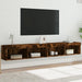 Comode TV cu lumini LED, 2 buc., stejar fumuriu, 100x30x30 cm - WALTI WALTI