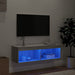 Comodă TV cu lumini LED, gri sonoma, 100x30x30 cm - WALTI WALTI