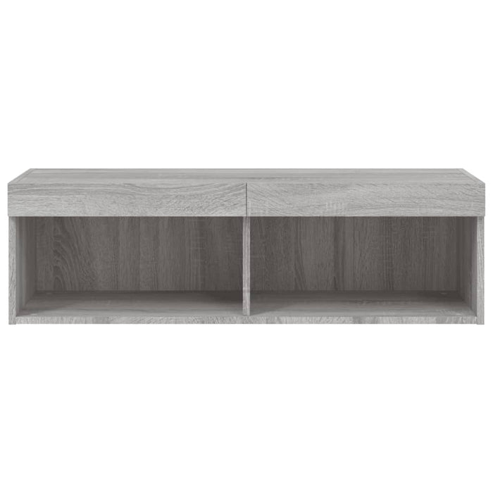 Comodă TV cu lumini LED, gri sonoma, 100x30x30 cm - WALTI WALTI