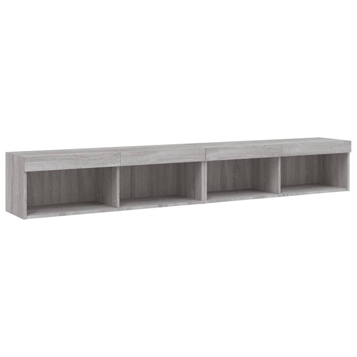 Comode TV cu lumini LED, 2 buc., gri sonoma, 100x30x30 cm - WALTI WALTI