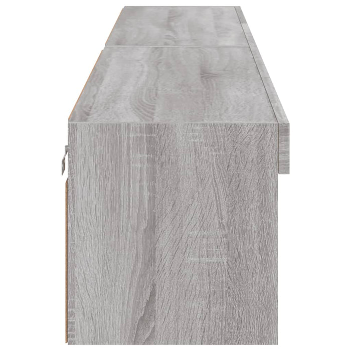 Comode TV cu lumini LED, 2 buc., gri sonoma, 100x30x30 cm - WALTI WALTI