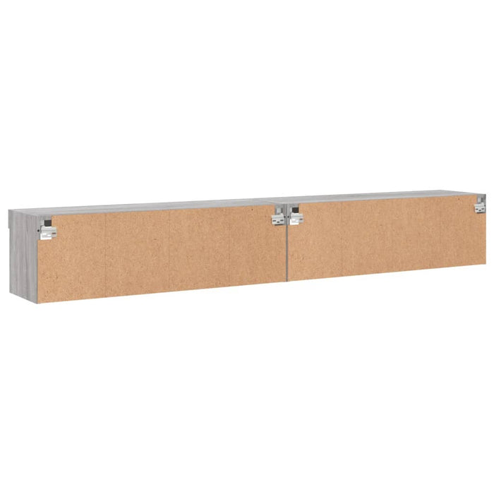 Comode TV cu lumini LED, 2 buc., gri sonoma, 100x30x30 cm - WALTI WALTI