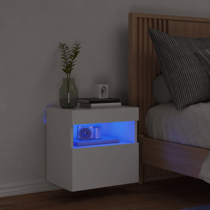 Comodă TV de perete cu lumini LED, alb, 40x30x40 cm - WALTI WALTI