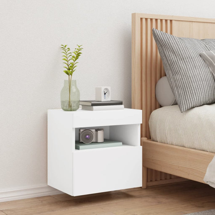 Comodă TV de perete cu lumini LED, alb, 40x30x40 cm - WALTI WALTI
