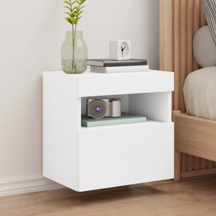 Comodă TV de perete cu lumini LED, alb, 40x30x40 cm - WALTI WALTI