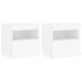 Comode TV de perete cu lumini LED, 2 buc., alb, 40x30x40 cm - WALTI WALTI